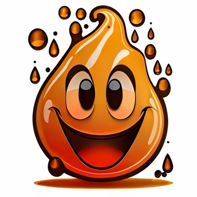 cartoon happy, transparent png clipart, in the style of dark beige and orange, site-specific, chemical reactions, duckcore, milleniwave, divisionist, wavy