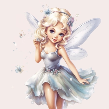 disney style little fairy priness clipart, watercolor clipart, png file, hyper realistic, transparent background,high detail, 8k