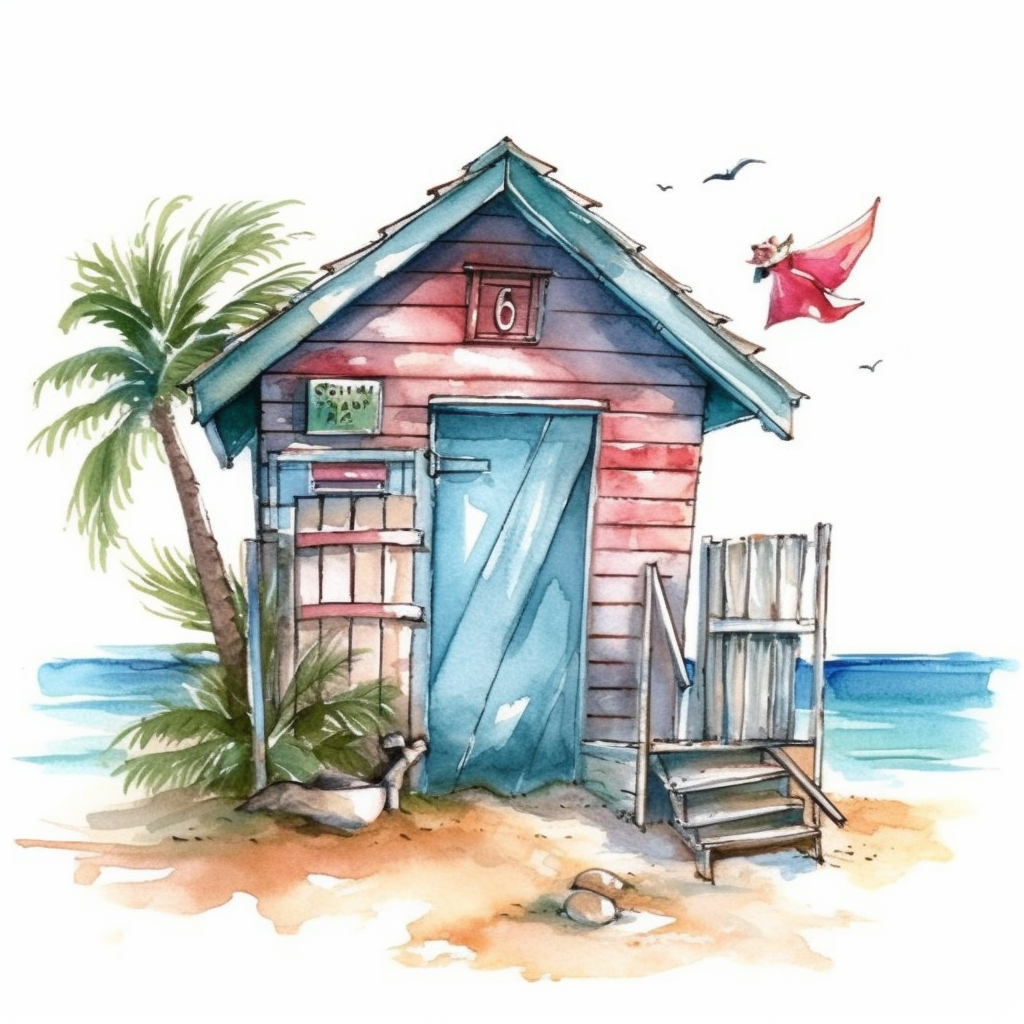 beach hut cliparts