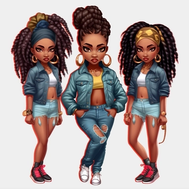 Hip Hop girls, Chibi Dolls Beautiful Dread Loc Black Girl Magic Melanin Black Woman PNG image 1 Beautiful Dread Loc Black Girl Magic Melanin Black Woman PNG image 1 Beautiful Dread Loc Black Girl Magic Melanin Black Woman PNG image Beautiful Dread Loc Black Girl Magic Melanin Black Woman PNG Afro Fashion girl African American clipart, no watermark, Full-Body Shot - Head-to-toe view, like full- shot angle