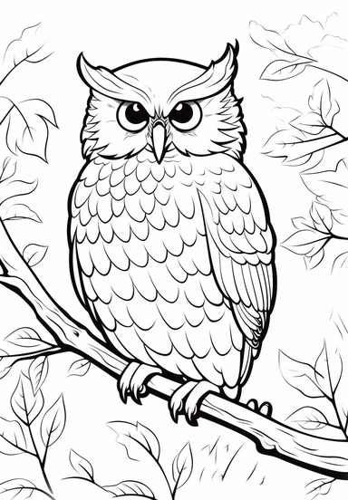 simple and easy coloring page design, coloring page for kids, owl in Patagonia, Argentina/Chile , cartoon character silhouette illustration cliparts image, high resolution, #screenshotsaturday, whimsical children's book illustrator,