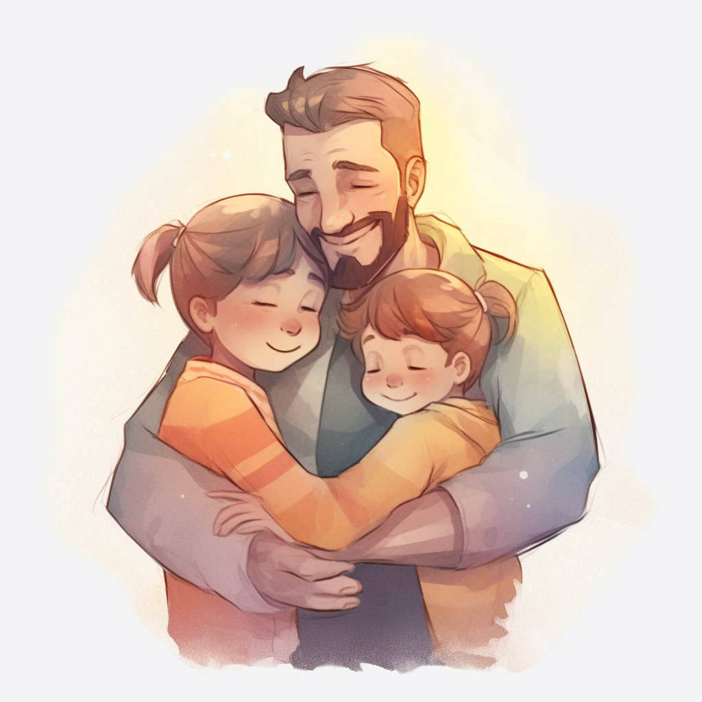 father and daughter clipart