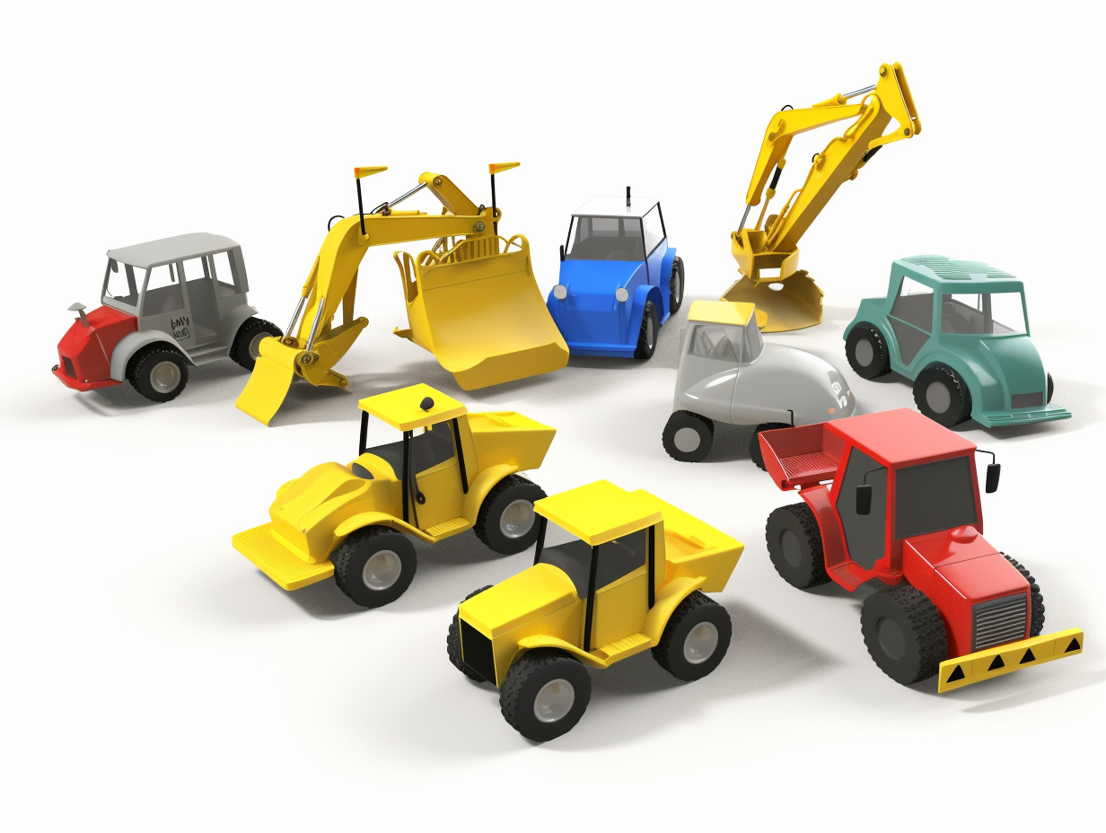 3d render construction clip art for kids , escavator, concrete mixer ...