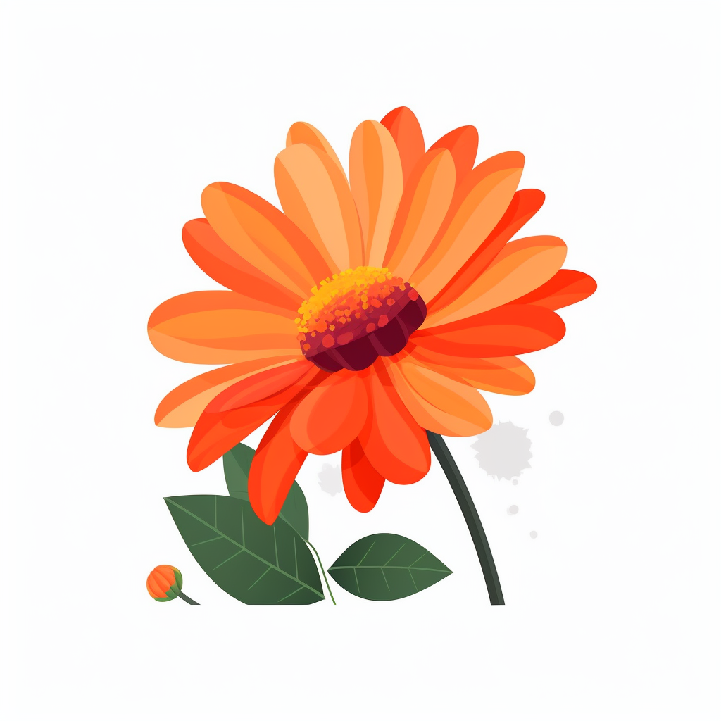 orange flower clipart