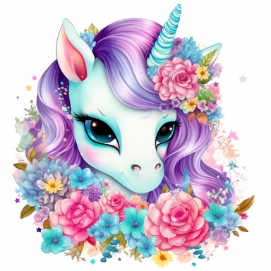 white background Clipart detailed cute painting of an adorable floral baby unicorn with big baby blue eyes shy and pastel rainbow hair little with roses pastel pinks roses and reds roses all around pastel colourful flowers vivid clear detailed roses pansies and lavender all around clipart detailed cartoon style cartoon of happy cute little tiger beautiful sparkling and pearls Clipart image shimmer and shells and starfish pastel flowers all around pastel light colors gorgeous hyper realistic big 