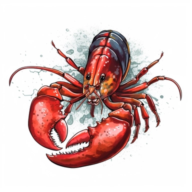 clipart lobster , college art, snake, white background