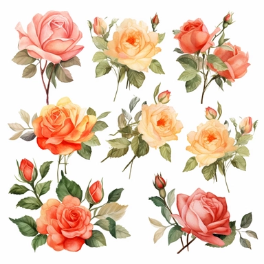 Roses Floral Bouquets clipart