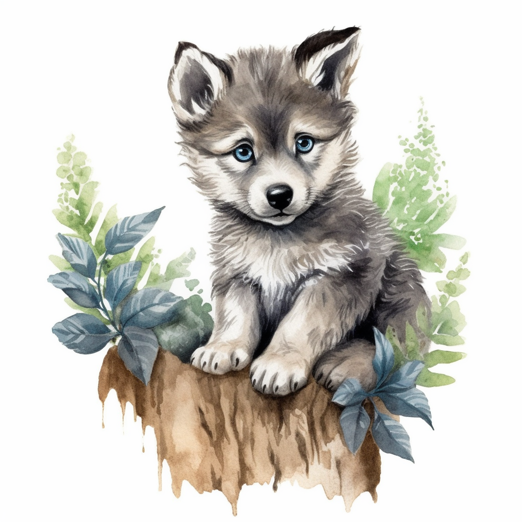 animated wolf clipart