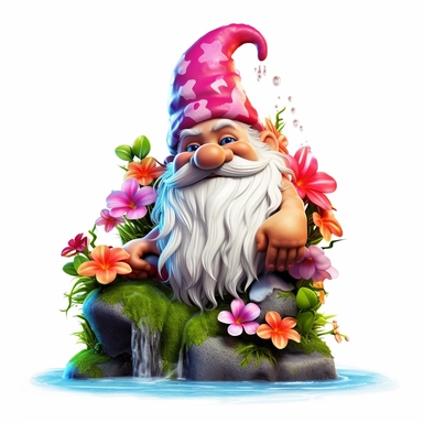 blob:https://discord.com/9e86f402-ac49-4fa8-97b9-b640345ddad6, gnome in hawaii clipart, white background