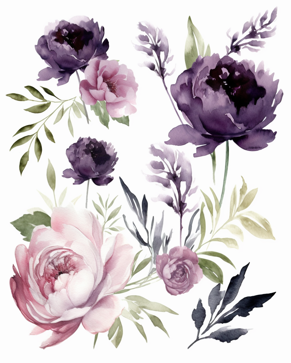dark floral cliparts