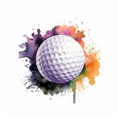 clip art , golf ball watecolor , no background