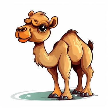 Cute cartoonish camel clip art