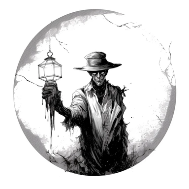vintage horror clipart, white background, white border, mike mignola, alex andreev, chris bacalo, ivan albright, clipart, clean border