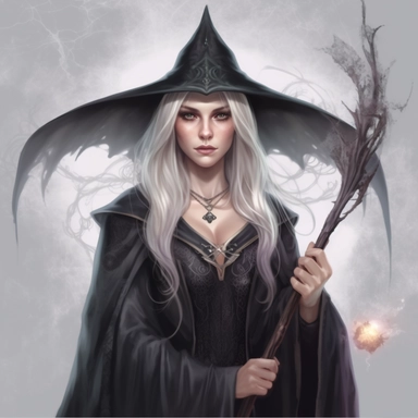 a realistic beautiful Female wizard in a gothic fantasy world, clipart