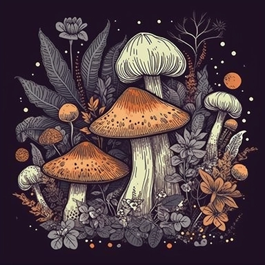 Mystical mushroom Witchy Boho mushroom Mushroom clipart, Esoteric art, Forest plants