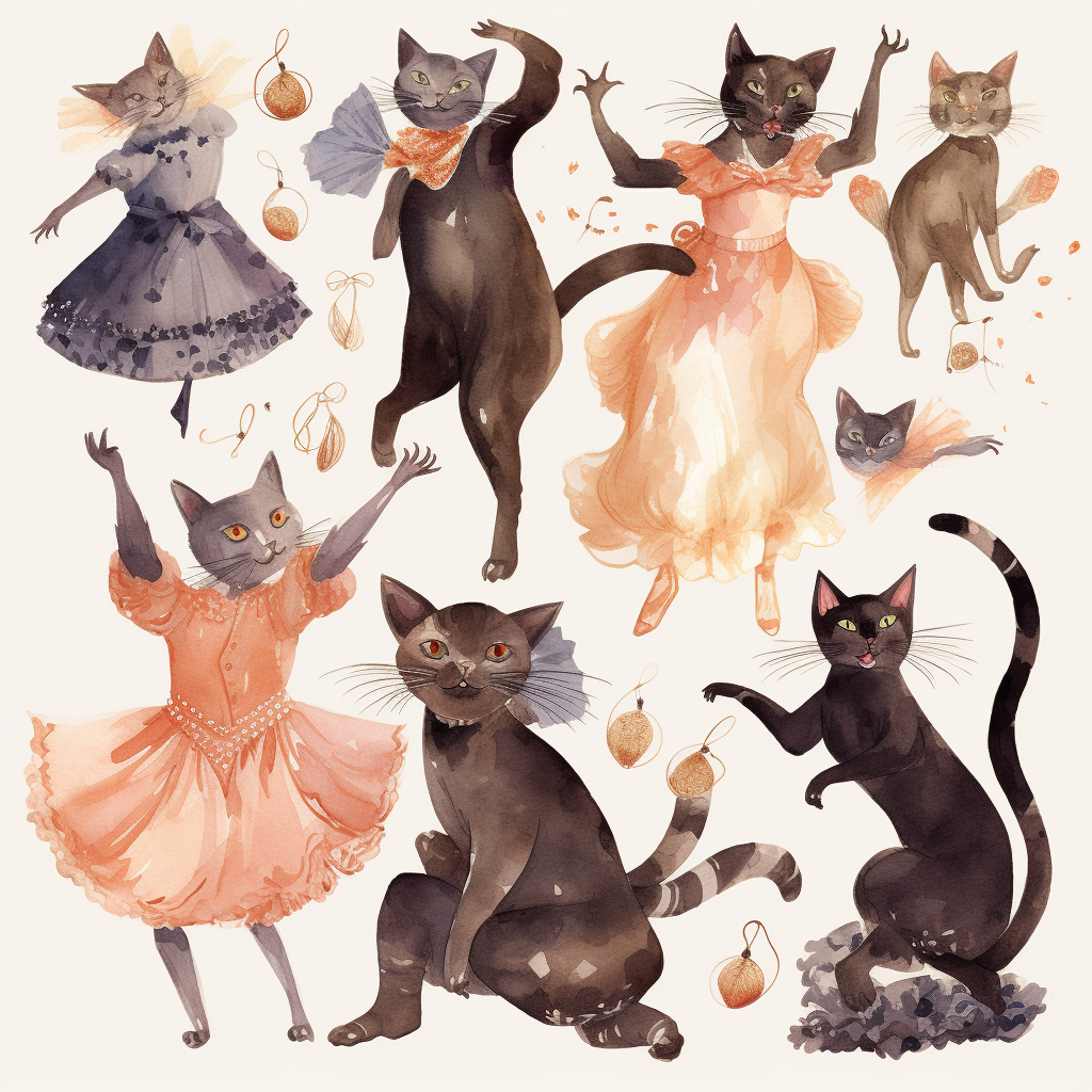 dancing cat cliparts