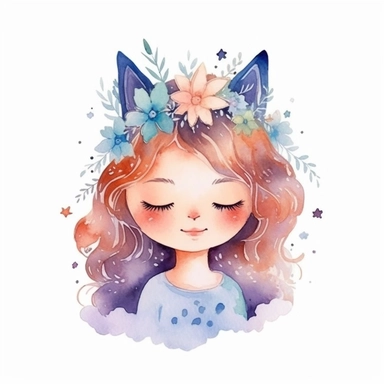 fine line boho flowers, dreamy lighting, cute kitten and flowers, watercolor, watercolor illustration, watercolor clipart, kawaii, cute, full Illustration, 4k, watercolor, soft lighting, watercolor style, perfect composition, perfect illustration, children's style fairy tales, Conrad Roset, Aikut Aidogdu, Agnes Cecil, Intricate details, Watercolor style, Trending on Artstation, inspired by the art of julia razumova and zane gallagher