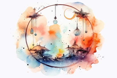 Watercolor, Craft a symbol that represents longing and desire clipart, hd, on a white background, spaced out