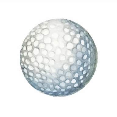 A watercolour hand drawn one golf ball clipart