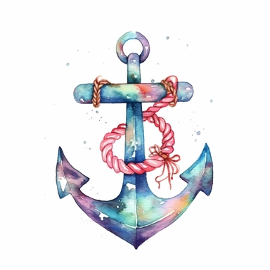 watercolor anchor clip art