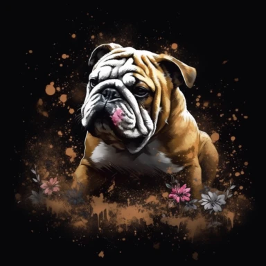 cute happy bulldog digging clipart on a black background, birds wiew, style fusion, Serene, Arcade, Funky Seasons, full body, Texturing, Faded, Digital painting, olive colors, Dreamlike, hard lighting, Highly detailed, high quality