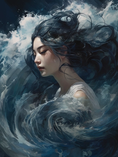 'monstro 2' adfree downloadartwork free art, anime and cliparts, in the style of naturalistic ocean waves, dark white and light blue, realistic hyper-detailed portraits, song dynasty, charming anime characters, romantic riverscapes, multi-layered compositions