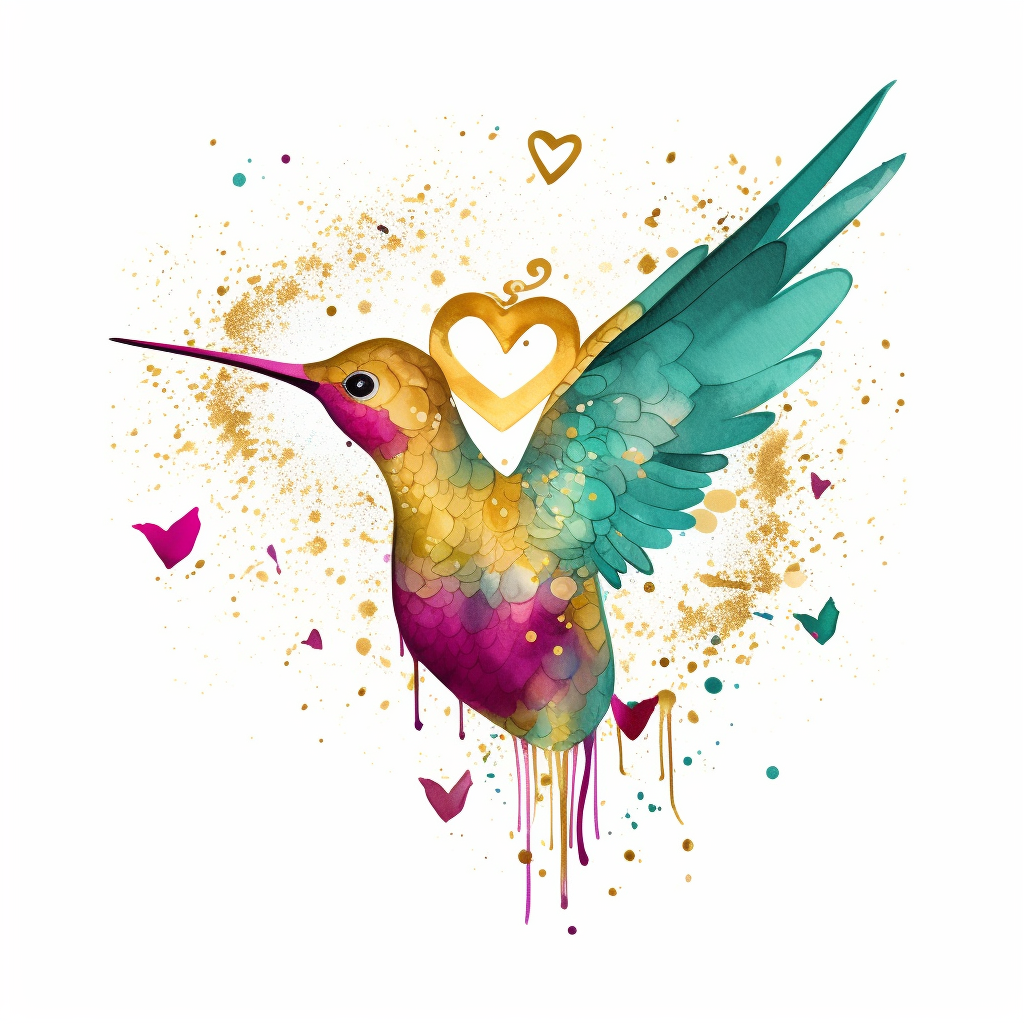 gold hummingbird cliparts