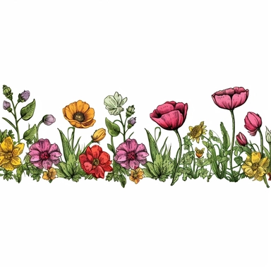 Flower Border PNG, Flowers Clipart, Hand Drawn Flowers, Poppy Graphics, Tulips Border, Summer Clipart, Hand Drawn Flowers floral border, floral clipart, hand drawn clipart, wildflowers clipart, flower border png, hand drawn flowers, border clip art, summer clipart, poppy graphics, poppies border, tulips border, flowers clipart, wildflower art