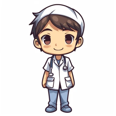kawaii male nurse clip art