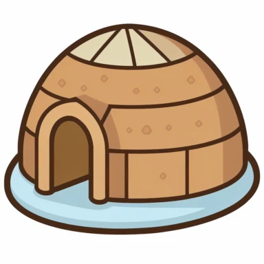 simplified lineart vector drawing of an igloo, clipart, glyph icon style, svg cut file