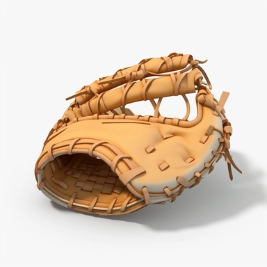 baseball glove, white background, 3d, 3d clipart, rendered by pixar