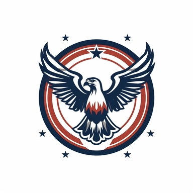 a patriotic icon eagle and grill, vector clipart, minimalist