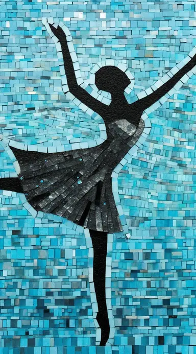 ballerina cartoon girl dancing in blue dance clip art, in the style of camille walala, light turquoise and black, edward gorey, ink wash collages, nickolas muray, blink-and-you-miss-it detail