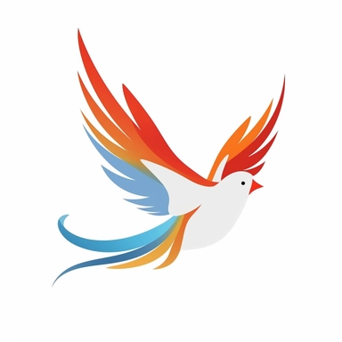 adorable simple pentecost dove clipart, white background