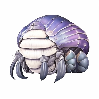 A super-cute Giant Isopod, deep-sea creature, knitted painting texture, Perfect for nursery art and children's book illustration style, simple, cute, full color, clipart, watercolor illustration, single object, high definition 8k, white background for removing background