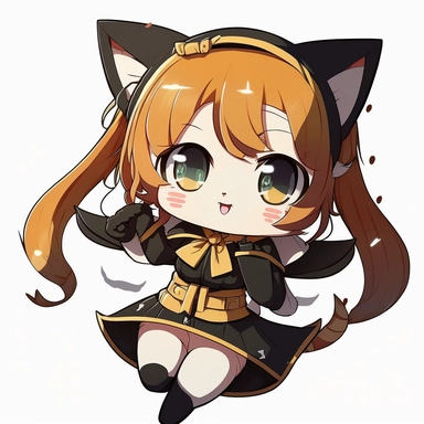 cute anime cat cosplaying clipart