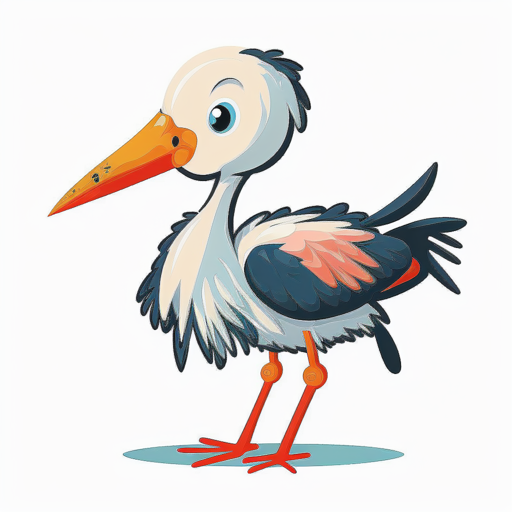 baby and stork clipart