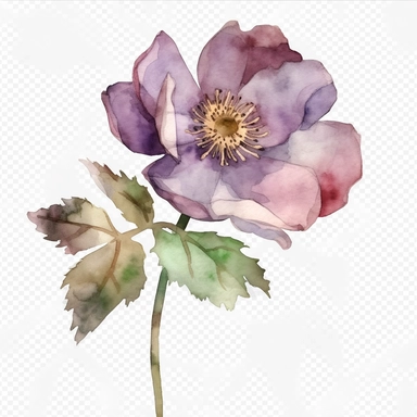 watercolor, a piece of botanical item clipart, faded barely visible color