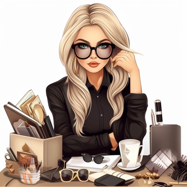 Boss Lady PNG Female Entrepreneur Clipart POD Scrapbook Planners Business Women Clipart, beauty therapist, make up artist, lash artist, illustration, realistic