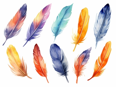 Watercolor clip art on white background, Canarys Clipart, high-resolution image with vibrant and true-to-life colors, isolated