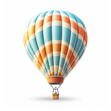 Hot Air Balloon realistic Clipart, White Background