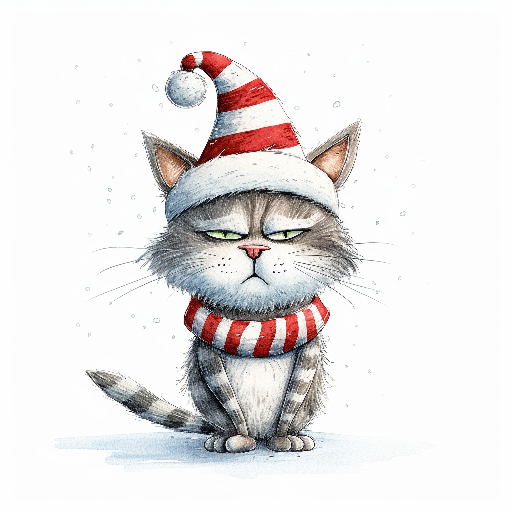 christmas cat clipart