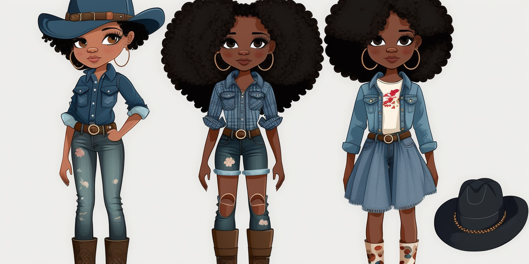 girl cowboy cliparts