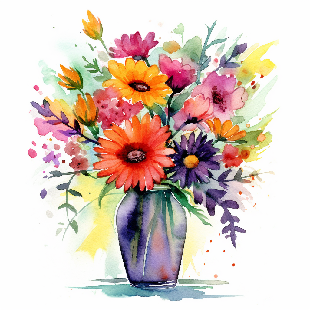 flowers in a vase clipart