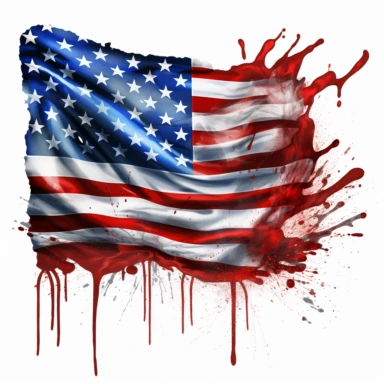 American Flag meltting Sublimation Clipart, Cartoon, hyper realistic, intricate detail, illustration style, high solution, on the white background