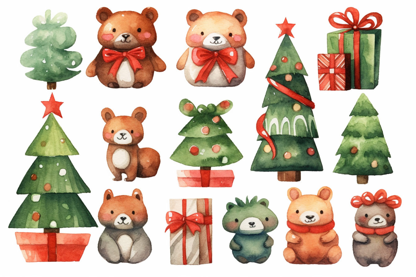 christmas tree art clip