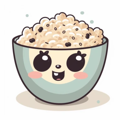 kawaii clipart of a oatmeal