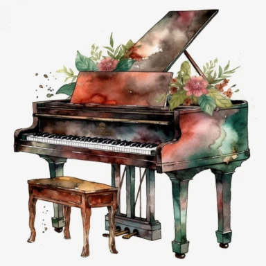 piano, Musical instrument, watercolor, clipart