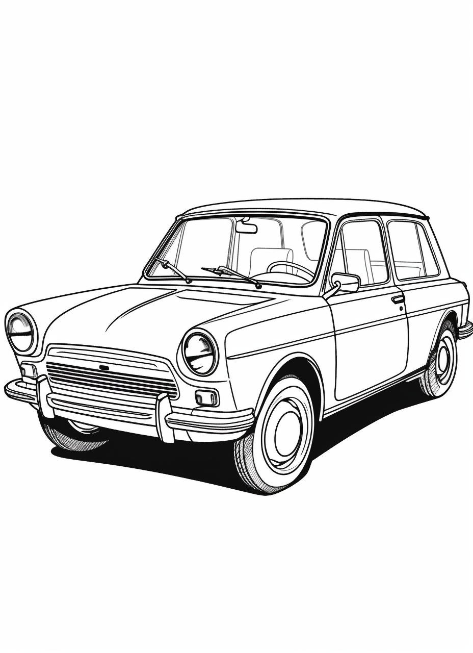 black and white car clipart