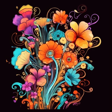 abstract flowers clip art